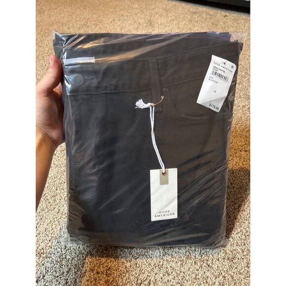 NEW Good American Khloé Long Distressed High-Rise Black Relaxed Denim Jeans 16 - Picture 16 of 16